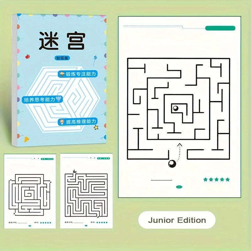 Children's Maze Game Book – 32 Pages of Focus & Brain Training for Ages 3–12