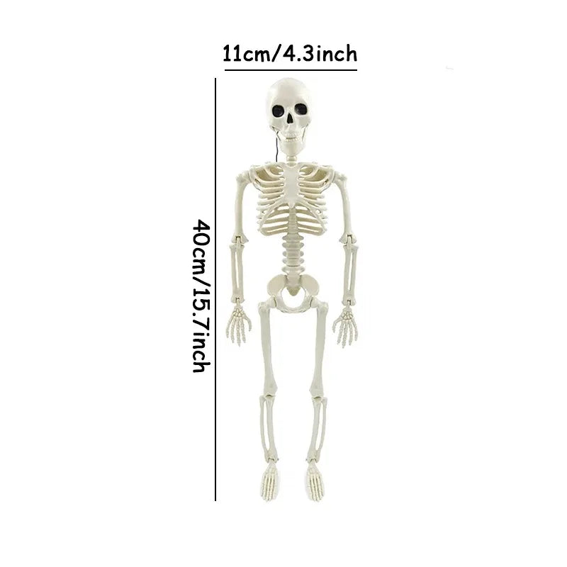 40cm Poseable Human Skeleton – Haunted House Horror Prop & Halloween Party Decoration (1 or 2 Pack, Ages 14+)