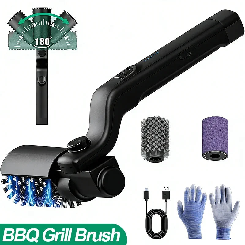 Electric Grill Scrubber Brush – 4000mAh Rechargeable, 3-Speed Rotating Cleaning Head