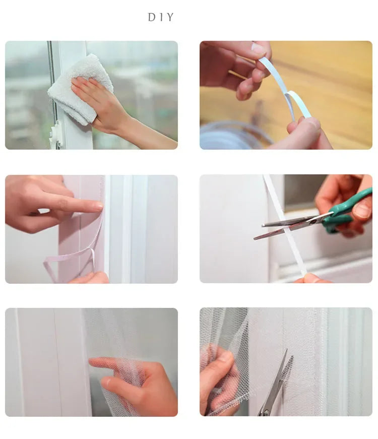 DIY Self-Adhesive Mosquito Net Screen for Windows & Doors