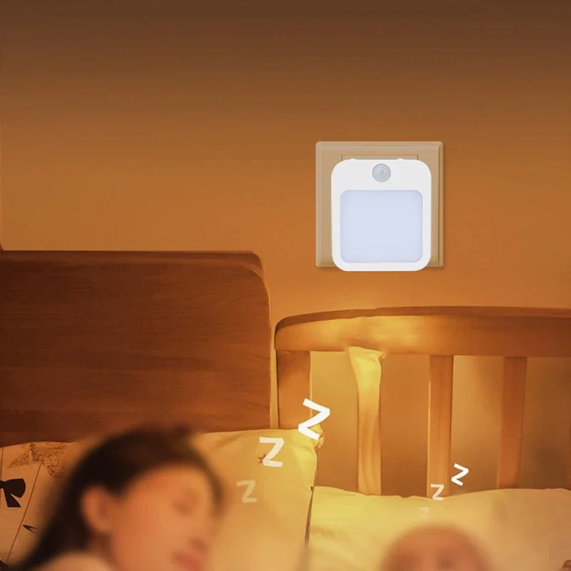 Motion Sensor LED Night Light – Plug-In Bedside Lamp for Kids & Bedroom