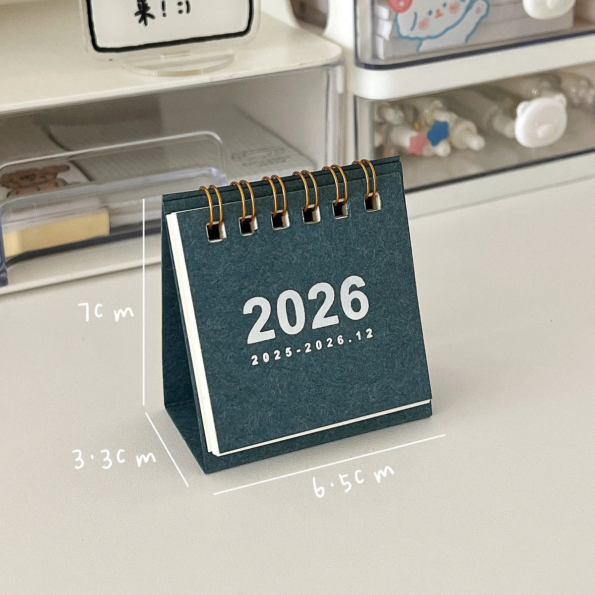 2026 Mini Spiral-Bound Desk Calendar – Simple Decorative Desktop Calendar for Home, Office & Stationery (6 Colours)