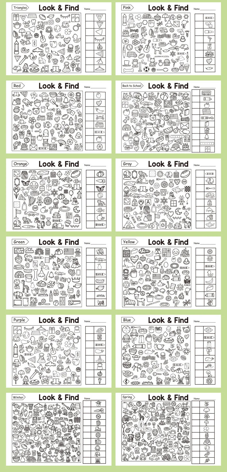 Children’s Search & Find Activity Book – Visual Perception, Colouring, Focus & Handwriting Exercises for Kids (32 Pages)