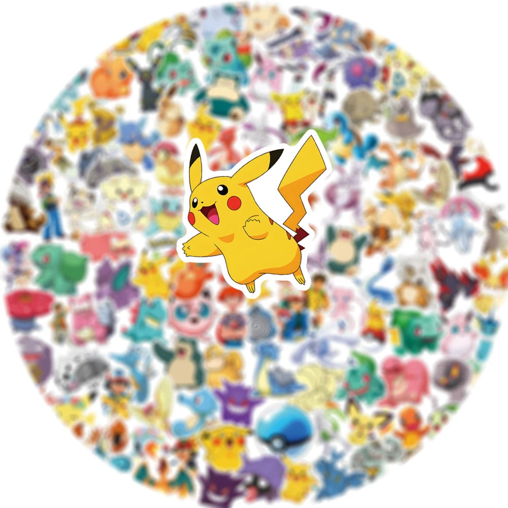 Pokémon Anime Stickers – Pikachu Kawaii Sticker Pack for Laptops, Skateboards & More