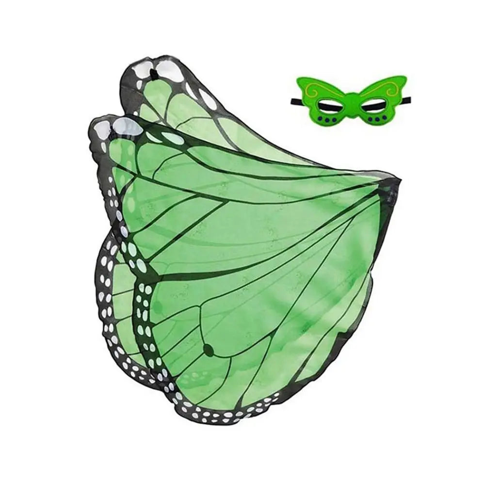 Kids Butterfly & Angel Wings Shawl Cape – Fairy Elf Costume for Halloween, Cosplay, Dance & Stage Performance (Multiple Colors)
