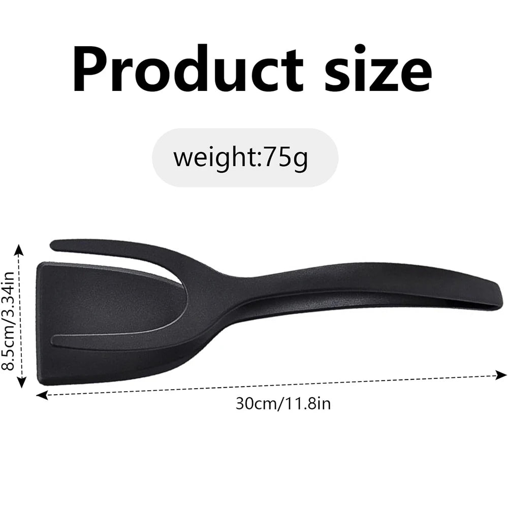 2 in 1 Grip Flip Spatula Clamp Egg Pancake Fish French Toast Omelette Making Non Stick Home Kitchen Cooking Turner Tool