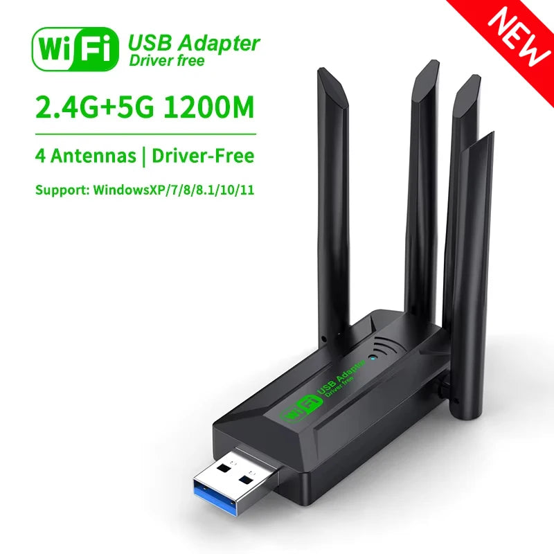 1200Mbps Dual-Band WiFi USB 3.0 Adapter (2.4G/5GHz)