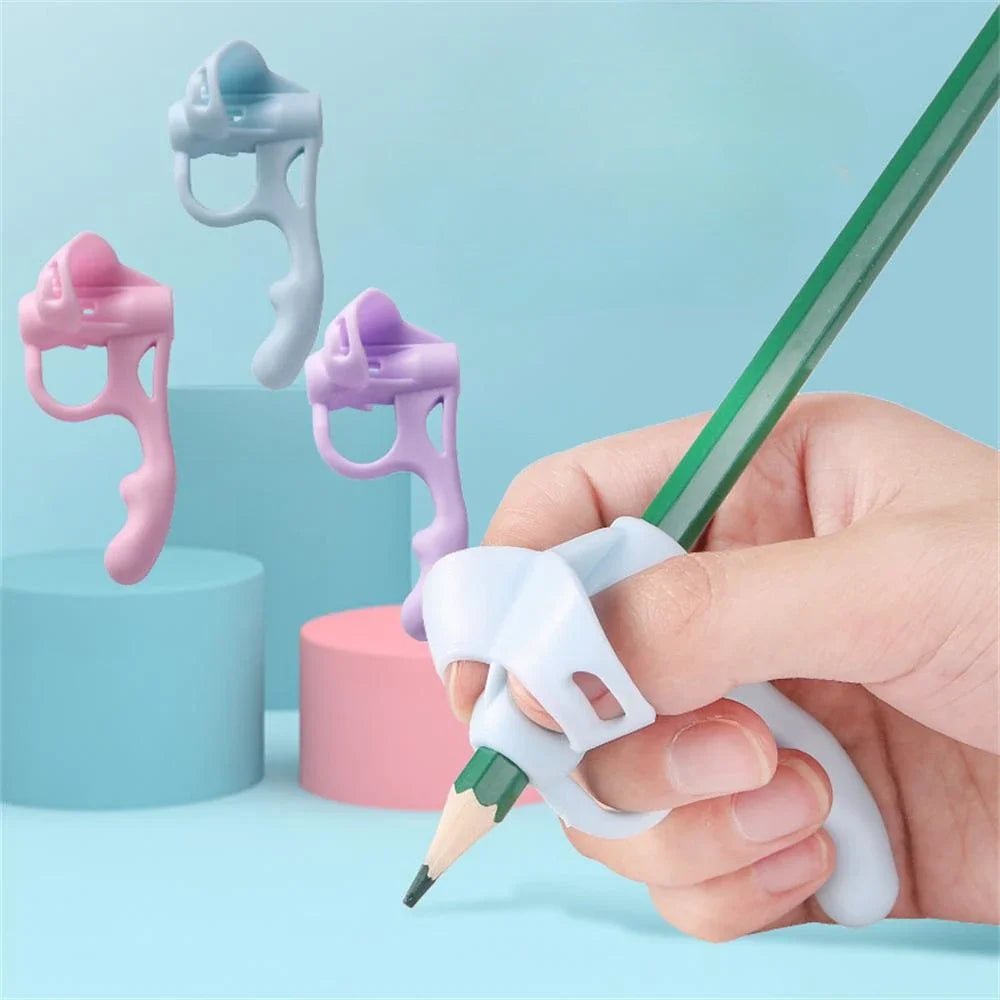 4-Pack Ergonomic Pen Grip Correctors – Five-Finger Posture Trainer for Kids Learning to Write (Mixed Colours)
