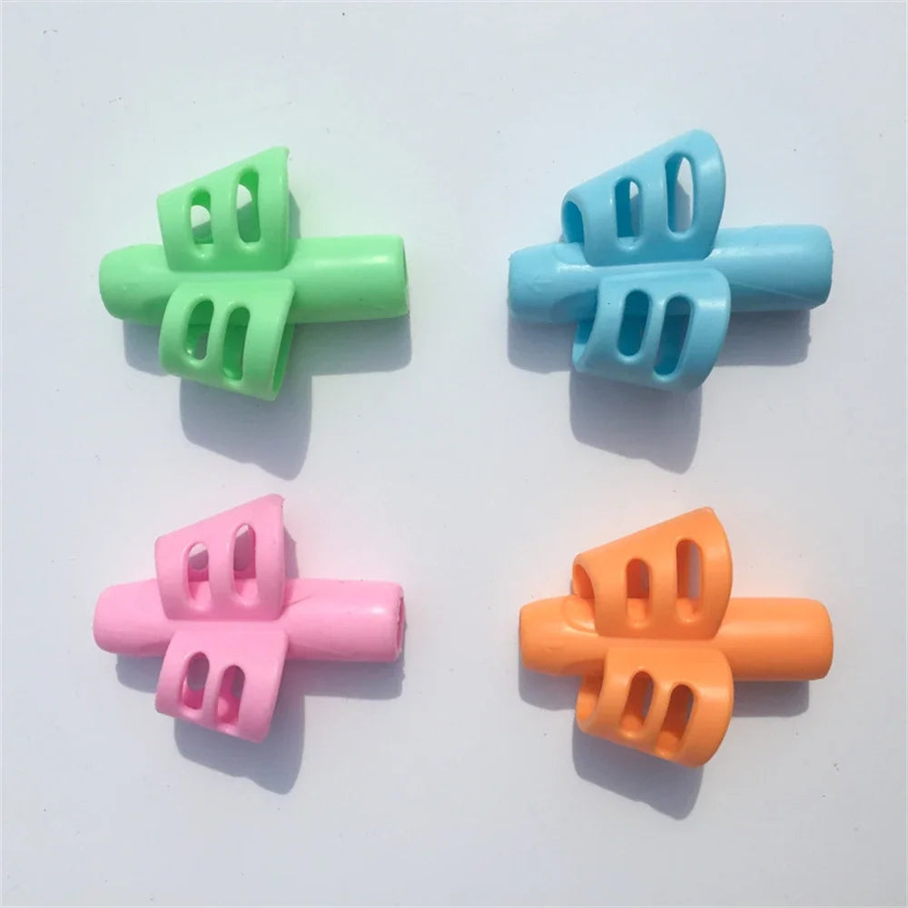 4-Pack Ergonomic Pen Grip Correctors – Five-Finger Posture Trainer for Kids Learning to Write (Mixed Colours)