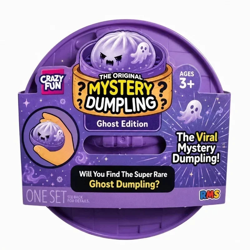 Glitter Halloween Ghost Dumpling Squishy – Slow-Rise Silicone Stress Relief Toy for ASMR & Halloween Gifting