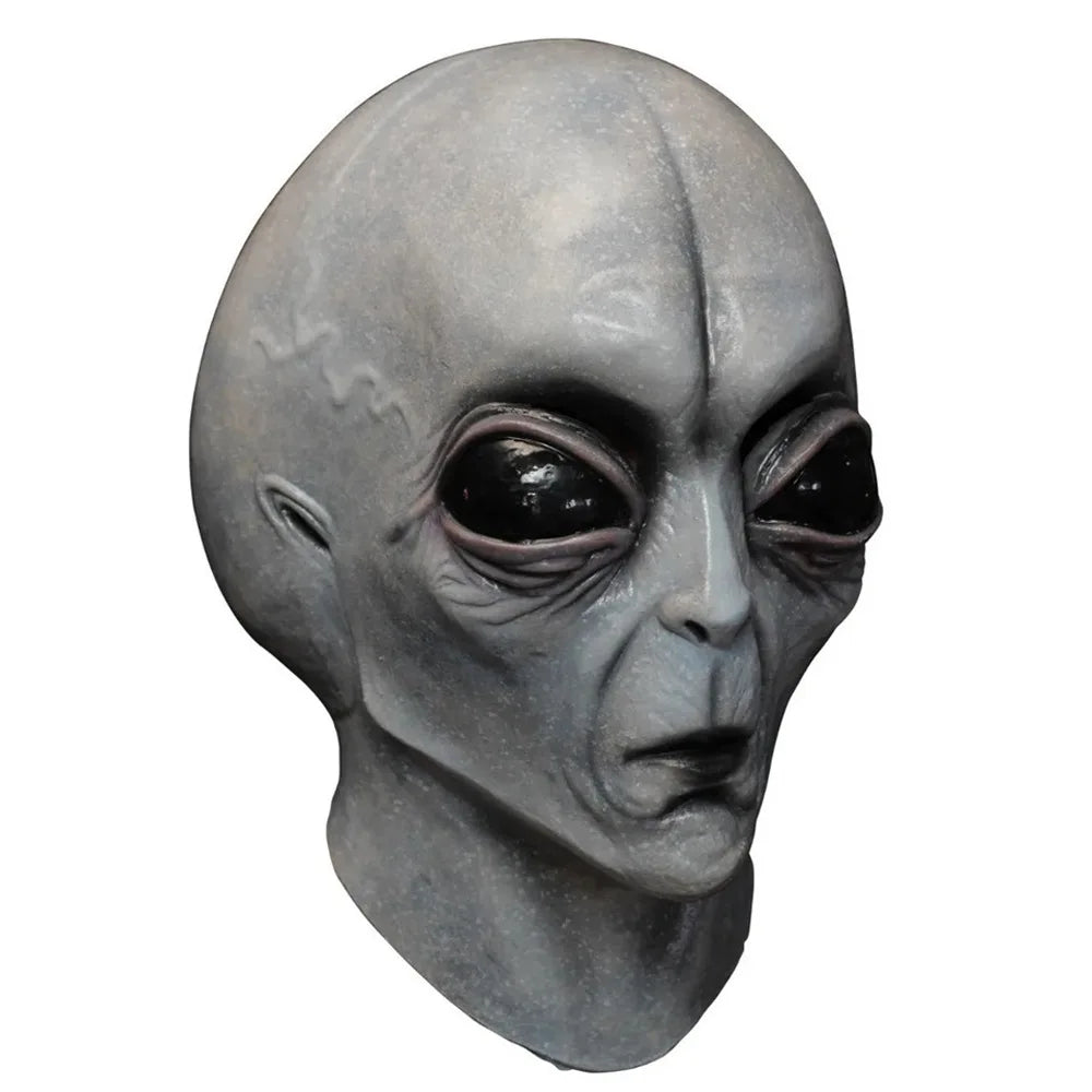 Halloween Alien UFO Skull Latex Mask – Horror Sci-Fi Cosplay Helmet for Carnival, Costume & Dress-Up Parties (6 Designs)
