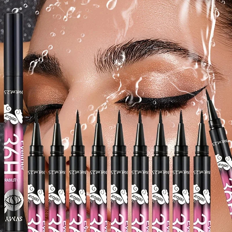 12 PCS Hot Make Up Ultimate Black Liquid Eyeliner Long-lasting Waterproof Eye Liner Pencil Pen Nice Makeup Cosmetic Beauty To