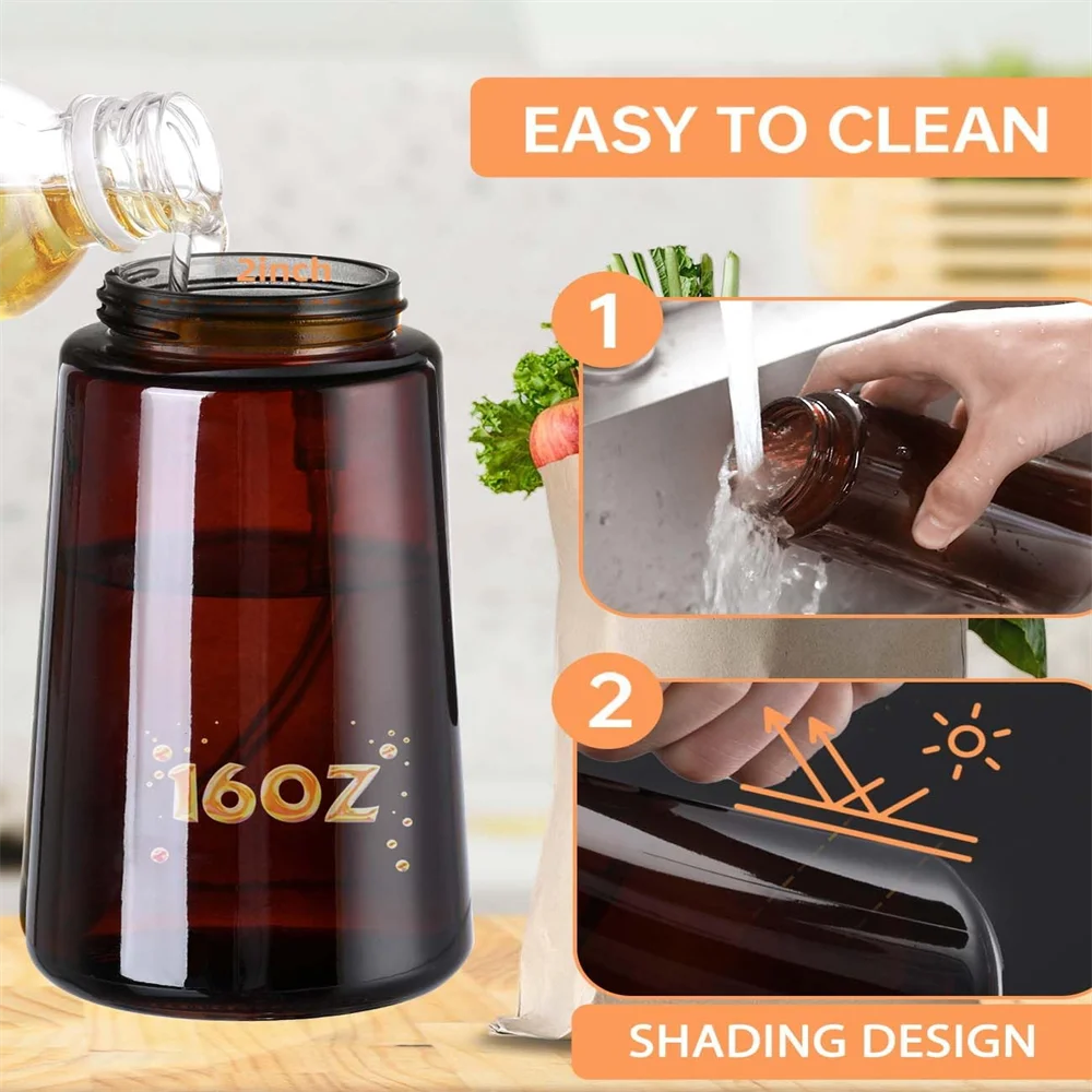 Glass Olive Oil Dispenser Bottle with Pourers & Drip-Free Spout
