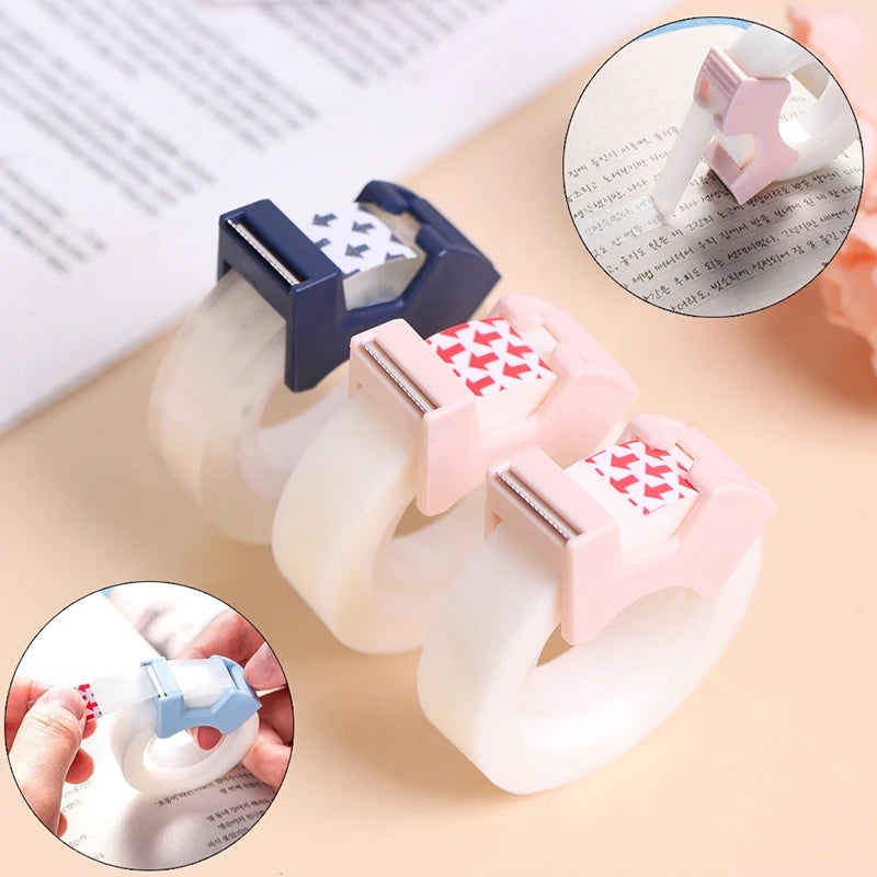 Plastic Correction Tape Dispenser with Built-In Cutter – Writable Invisible Adhesive Tape for School, Office & Stationery (Co