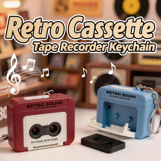 Retro Mini Tape Recorder Keychain – Voice Recording & Playback Novelty Gift