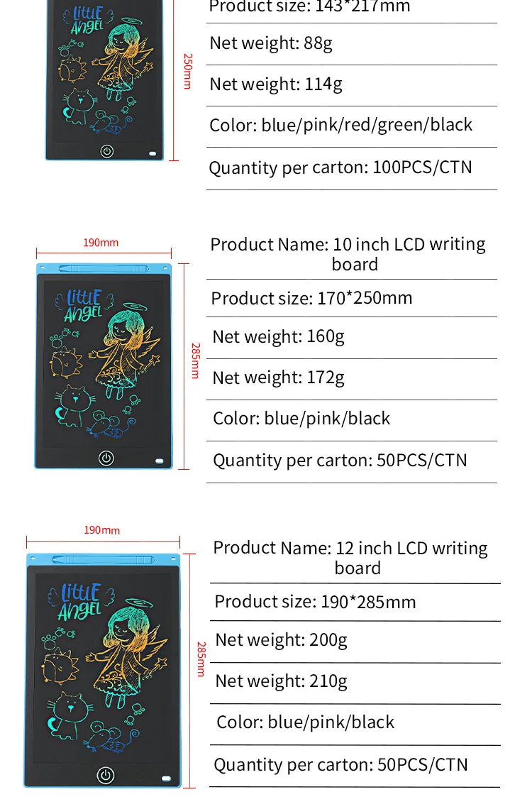 LCD Drawing Tablet for Kids – Rechargeable Erasable Board with Pen