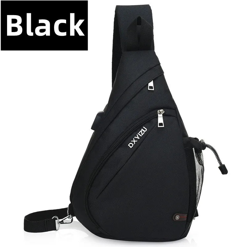 Unisex Sling Chest Bag with USB Charging Port – Crossbody Travel & Sports Bag