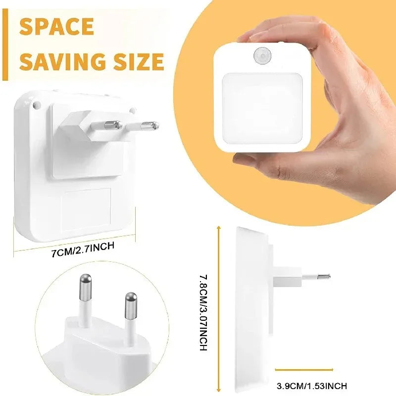 Motion Sensor LED Night Light – Plug-In Bedside Lamp for Kids & Bedroom
