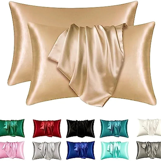 Satin Silk Pillowcase Set - Soft & Skin-Friendly (2-Pack)