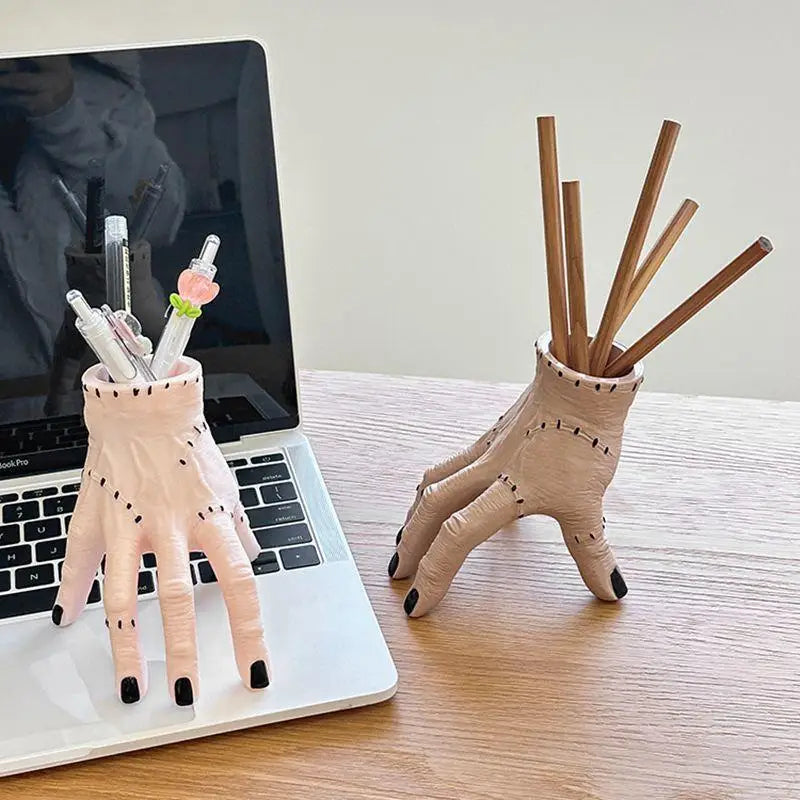 Scary Horror Palm Sculpture – Halloween Desk Pen Holder & Succulent Planter Ornament (2 Styles)