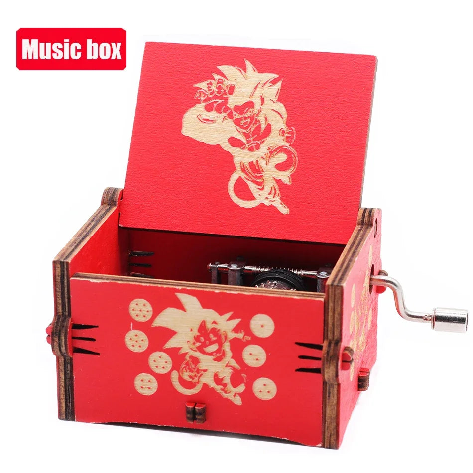Antique Carved Wooden Hand Crank Music Box – Extended Song Collection with Halloween & Classic Themes