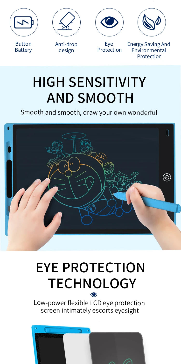 LCD Drawing Tablet for Kids – Rechargeable Erasable Board with Pen