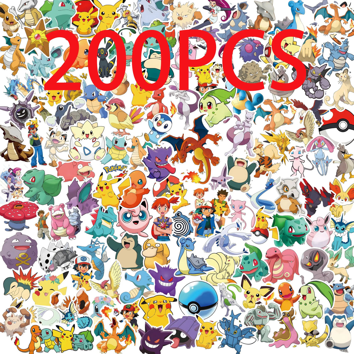 Pokémon Anime Stickers – Pikachu Kawaii Sticker Pack for Laptops, Skateboards & More