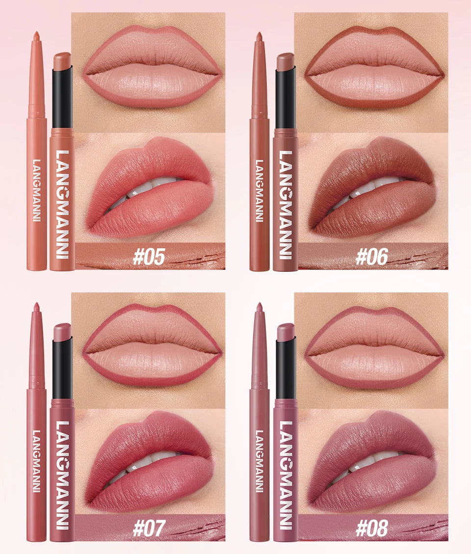 2-in-1 Waterproof Lipliner & Lipstick Pen – Long-Lasting Velvet Lip Color