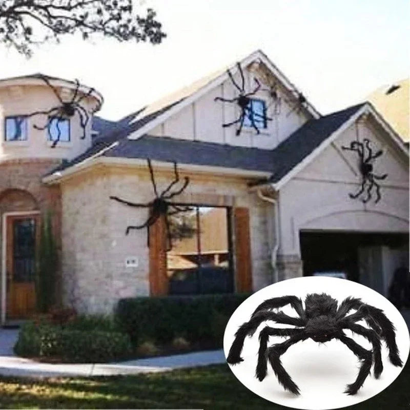Giant Poseable Plush Spider – Halloween Decoration & Prank Prop for Indoor & Outdoor Haunted House (8 Sizes: 30cm–200cm)