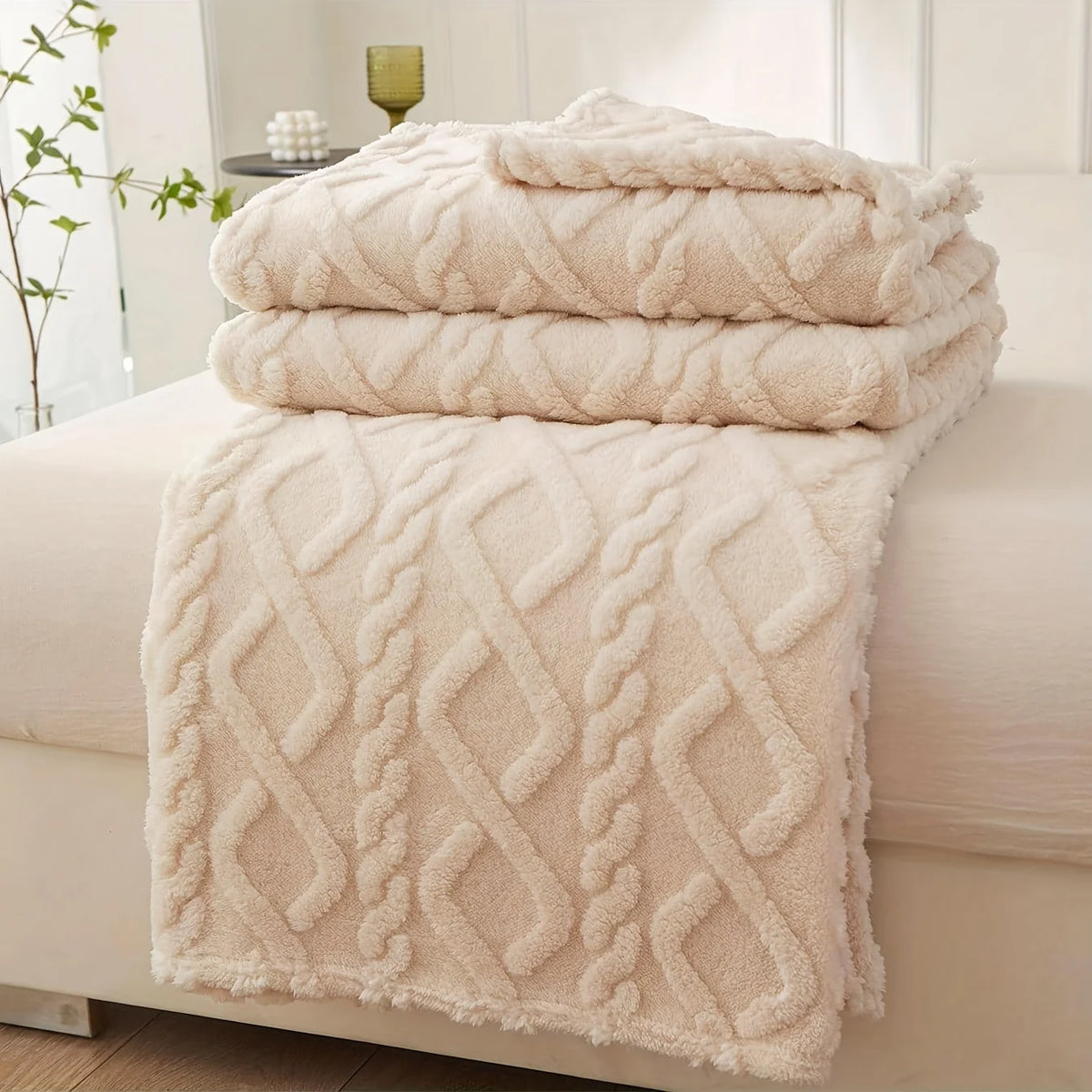 Lightweight Coral Fleece Blanket - Sofa & Nap Cover
