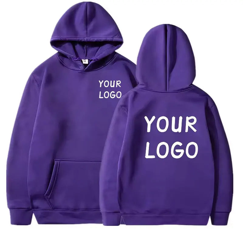 DIY Custom Your Brand LOGO Men Women Casual Hoodie Top Solid Color Pullover Street Personality Sweatshirt Custom Gifts