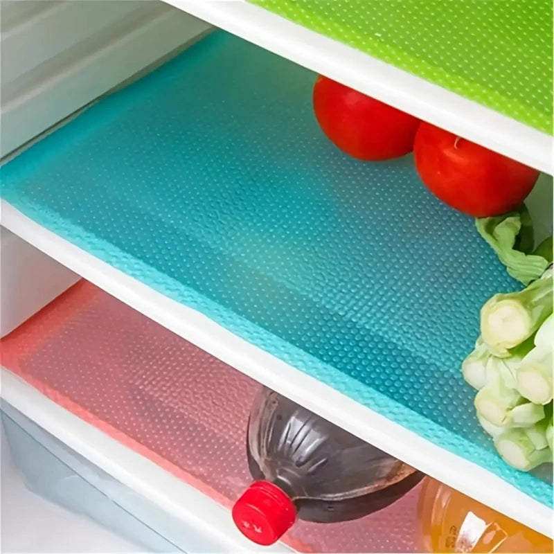 4PCS EVA Waterproof Refrigerator Liner Mat Washable Mildew Kitchen Pad Anti-oil Cabinet Drawer Placemat Heat-insulat Fridge M