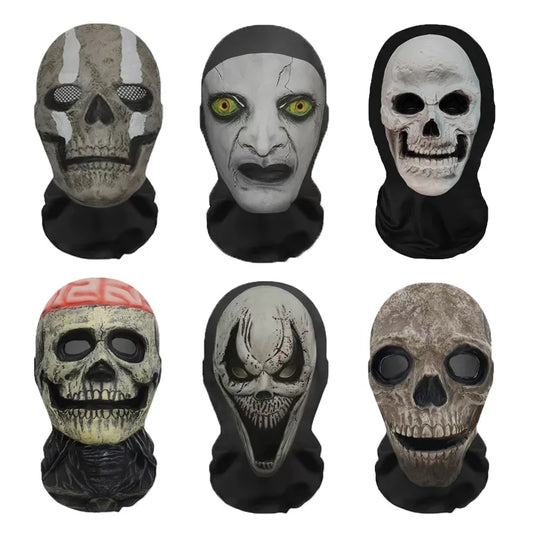 Ghost Face 3D Balaclava Mask – Breathable Elastic Mesh Full-Face Skull Headcover for Halloween & Cosplay