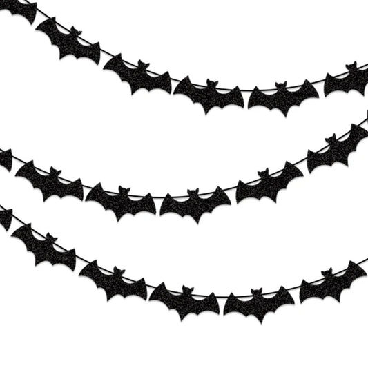 Halloween Paper Bat Hanging Banner Garland – Happy Halloween Flag Party Decoration