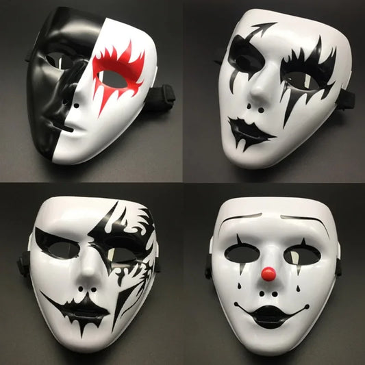 Hand-painted Full Face Masquerade Mask – Death Clown & Street Dance Halloween Prop for Adults