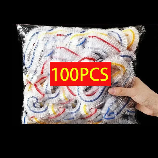 Transparent Elastic Cling Film Cover Fruits Foods Hair Covers Barthroom Kitchen PE Lids Storages Freshness Seal Wraps Disposa