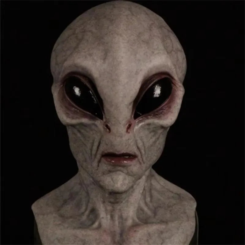 Halloween Alien UFO Skull Latex Mask – Horror Sci-Fi Cosplay Helmet for Carnival, Costume & Dress-Up Parties (6 Designs)