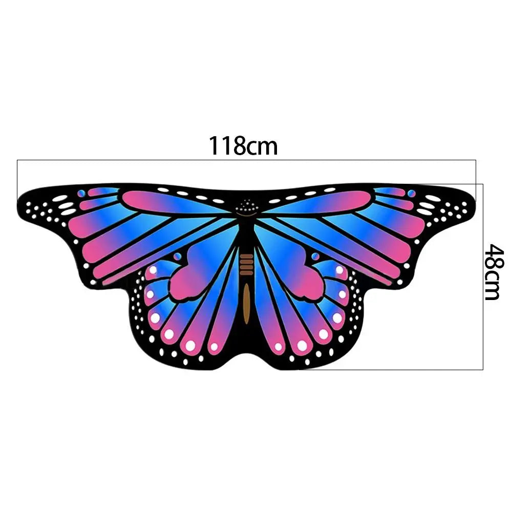 Kids Butterfly & Angel Wings Shawl Cape – Fairy Elf Costume for Halloween, Cosplay, Dance & Stage Performance (Multiple Color