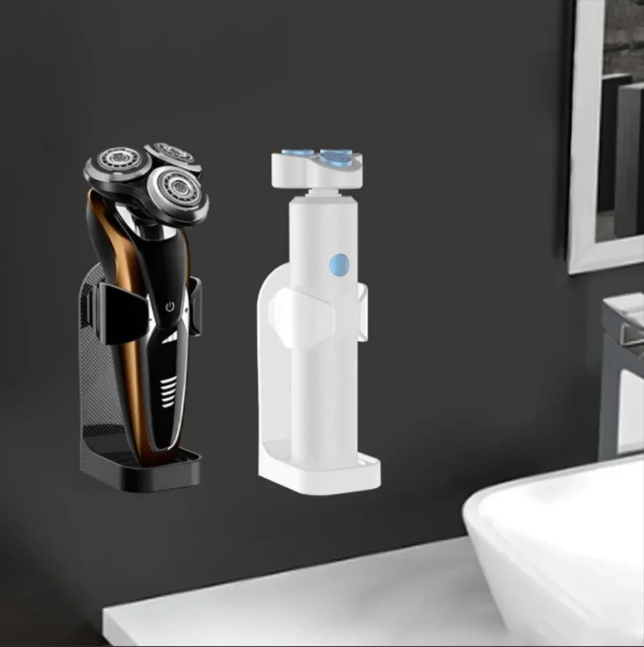 1Pcs Self Adhesive Razor Holder Punch-Free Wall Mounted Shaver Organizer Traceless Storage Rack for Toothbrush & Electric Shaver