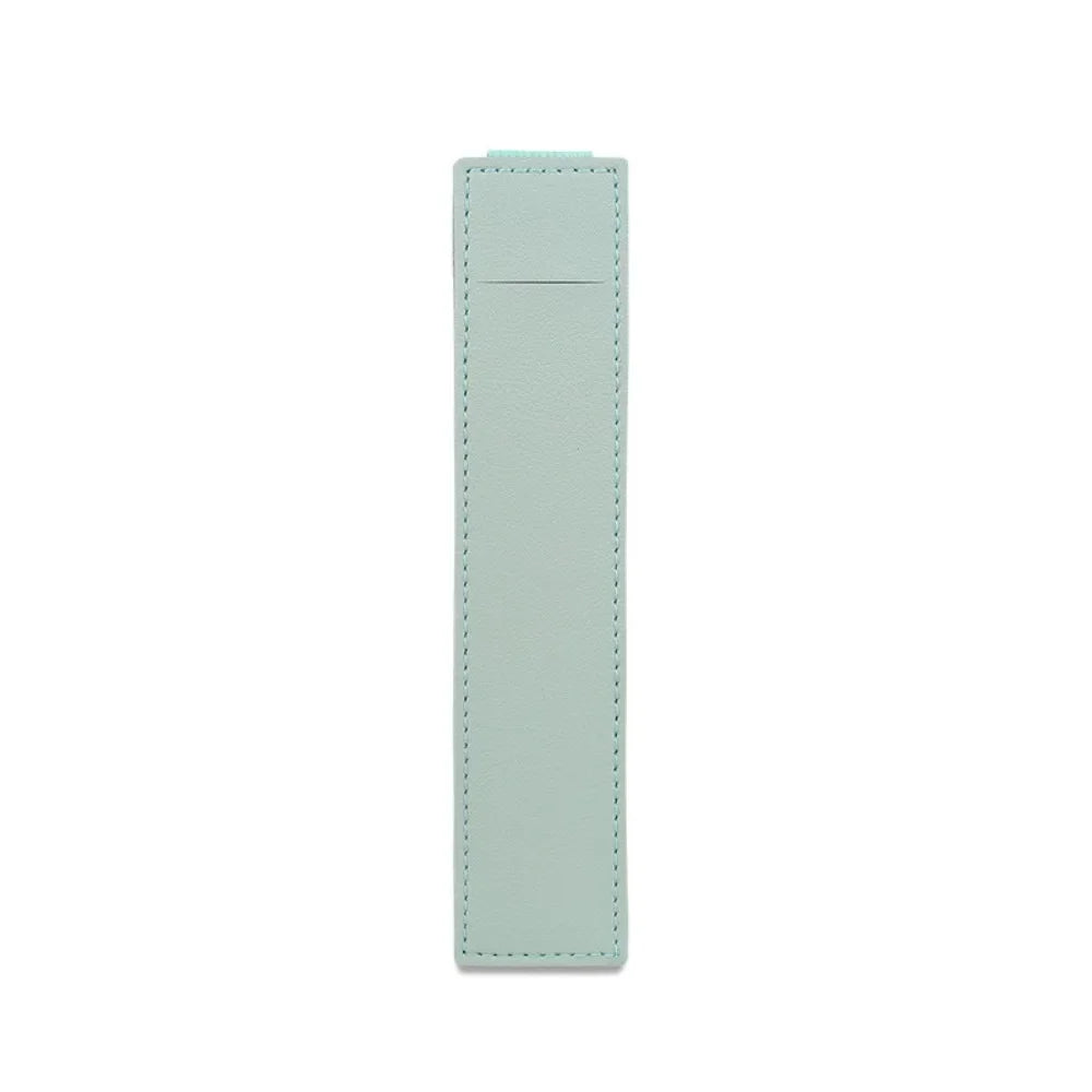 PU Leather Pen Case with Elastic Buckle – Slim Portable Pencil Pouch for School, Office & Meetings (Single or Wide Style, 6 C