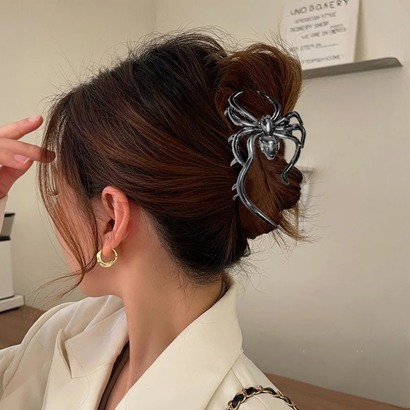 Gothic Spider Hair Claw Clips – Strong Hold Metal Shark Clamps for Halloween, Punk & Everyday Styling (24 Styles)