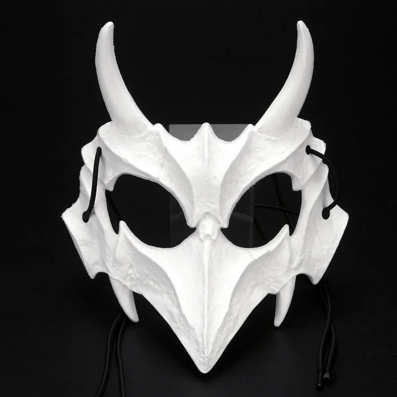 Japanese Half-Face Resin Mask – Dragon God, Tiger, Tengu, Wolf & Skull Styles for Halloween & Cosplay