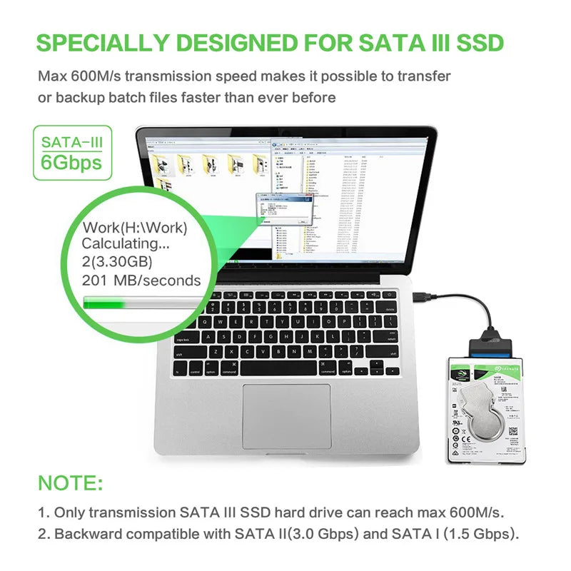 SATA to USB 3.0 Adapter Cable for External Drives