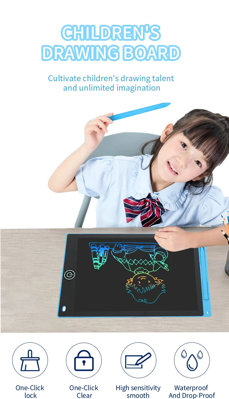 LCD Drawing Tablet for Kids – Rechargeable Erasable Board with Pen