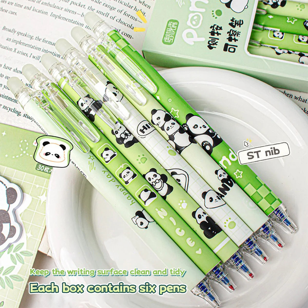 Capybara Erasable Refillable Gel Pens – Smudge-Free 0.5mm Cute Animal Stationery for Students & Office (5- or 6-Pack)