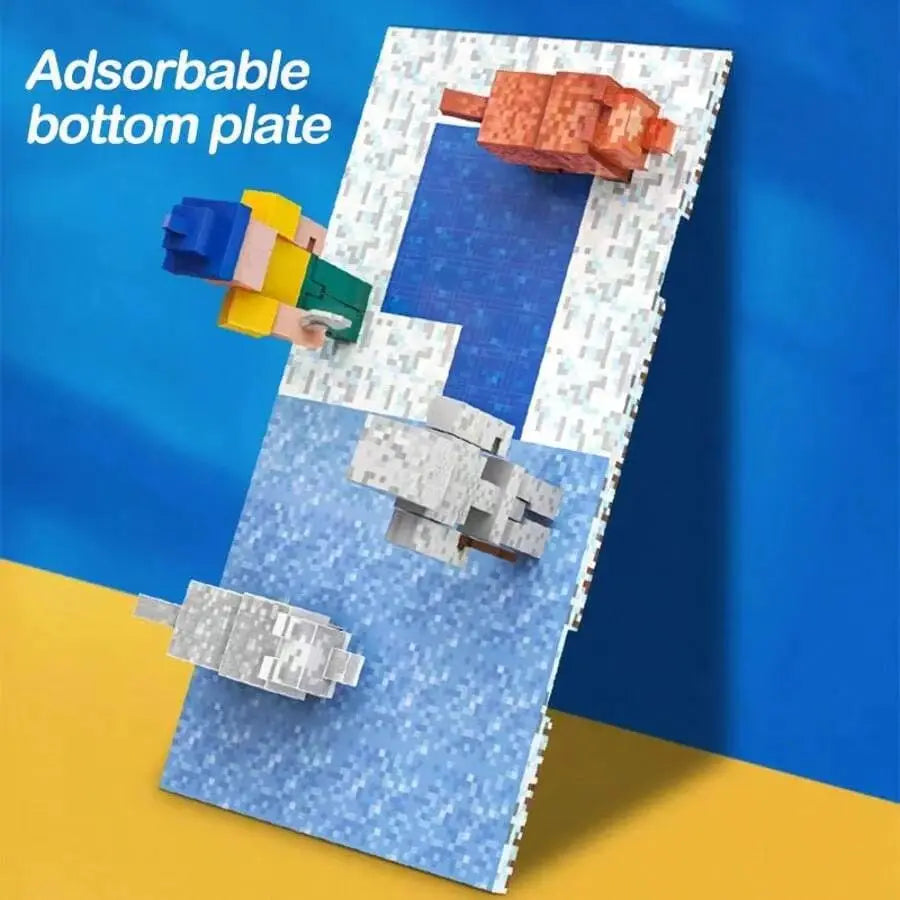 Magnetic Interlocking Base Plates for Pixel Blocks – 6 Scene Styles, 1pc or 5pc Sets