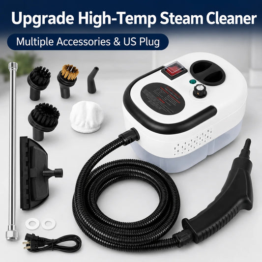 Portable Steam Cleaner – 2500W High Temperature, 6-Speed, 1200ml Tank with 10 Accessories