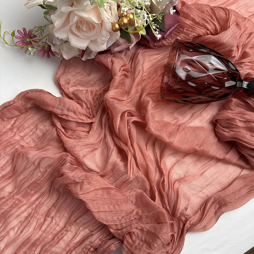 Wrinkle Cheesecloth Table Runner - Wedding & Holiday Decor