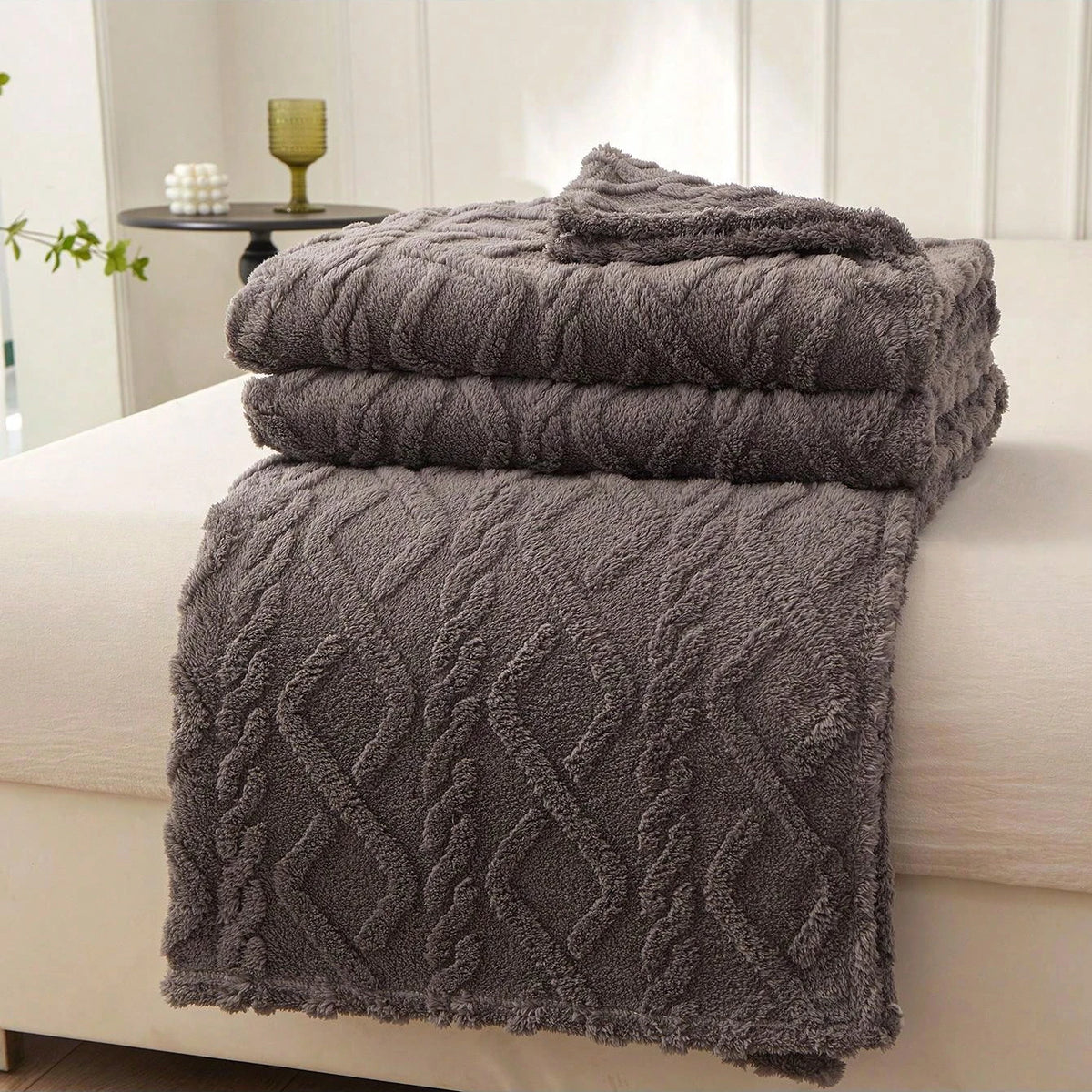 Lightweight Coral Fleece Blanket - Sofa & Nap Cover