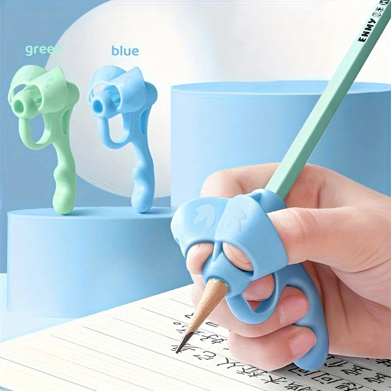 Pen Grip Corrector Set – 4pcs Soft Rubber Writing Posture Aid for Kids & Adults, Handwriting Correction Tool (Mixed Colours)